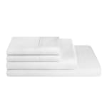 Drap plat Connoisseur, T300 coton mélangé toile fine, King Tl 114x120 DC, ourlet 2x2, blanc